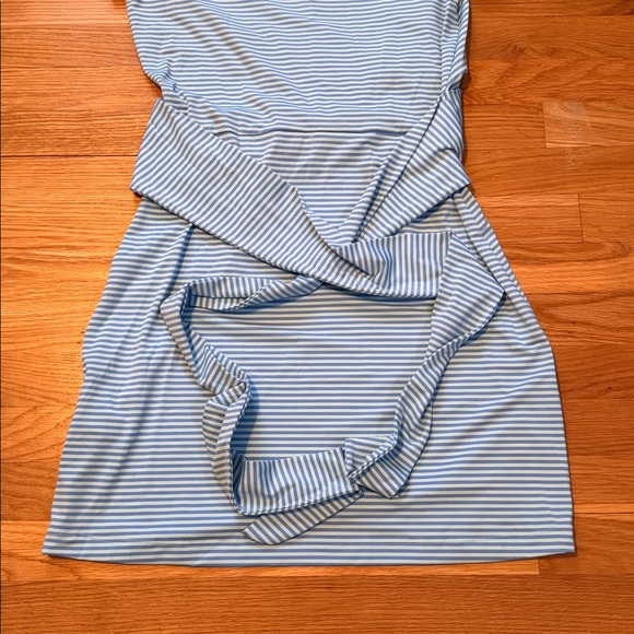 Vineyard Vines Blue Striped Knee Length Sankaty Tie Waist Dress in Women’s Sz Sm - Picture 7 of 8